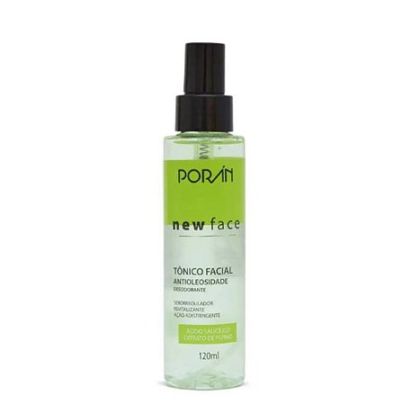 Tônico Facial Antioleosidade Porán New Face – Ácido Salicílico + Pepino 120ml