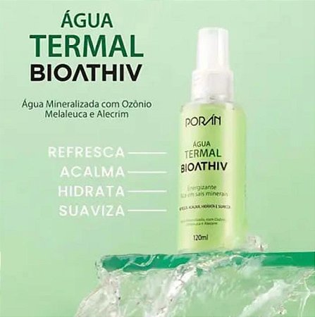 Água Termal Bioathiv Porán 120ml – Com Ozônio, Melaleuca e Alecrim