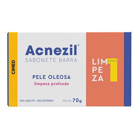 Acnezil Sabonete Em Barra Pele Oleosa Limpeza Profunda 70g