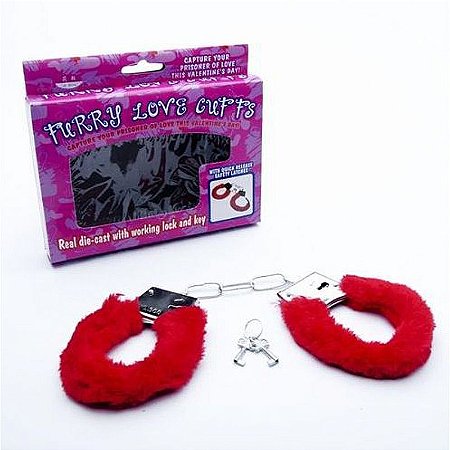 Algema em Metal com capa de Pelúcia   Importado (cores variadas)