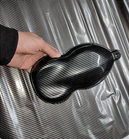 Pelicula Wtp - Fibra  de Carbono Kevlar preto e cinza - Tam 1m X 50cm