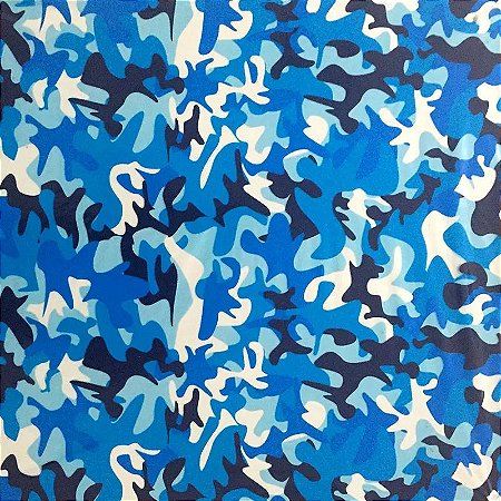 camuflado azul pequeno - Tamanho 1M X 50CM