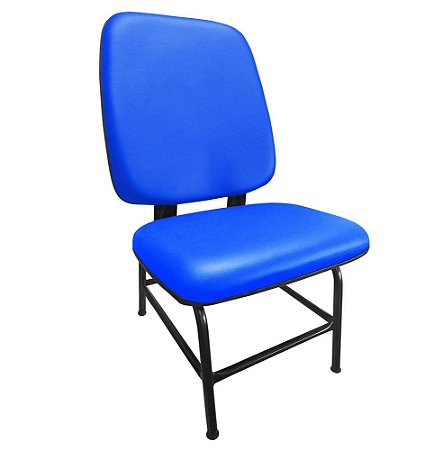 Cadeira Para Obeso Cadeirão Fixo Estofado Maxx Reforçada Até 170 Kg Courvin Azul