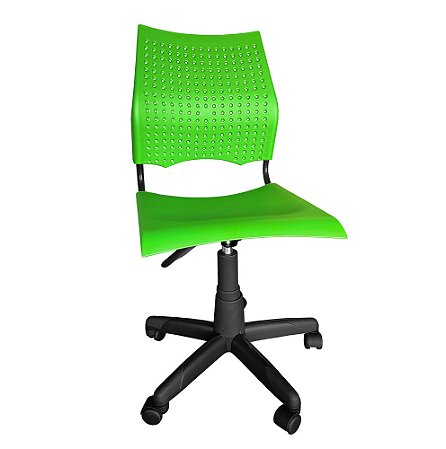 Cadeira de Escritorio Giratoria Versat Para Recepção Com Regulagem de Altura Plastico Verde
