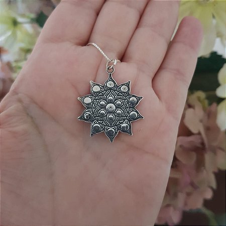 Pingente de Prata Mandala Sol
