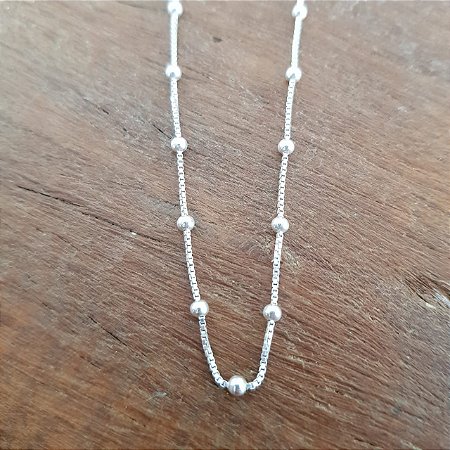 Corrente de Prata com Bolinhas