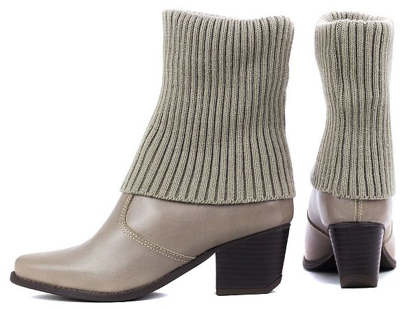 bota cano curto feminina bico fino