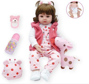 Bebe Reborn 100 Silicone Menina Girafa Pode Dar Banho 48cm 55cm Bebe Reborn Em Promocao A Pronto Entrega Para Todo Brasil