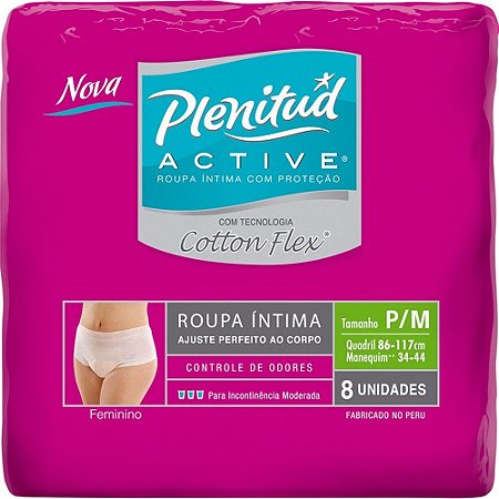 Fralda Geriátrica Plenitud - Active Feminino - 8 Unidades - P/M