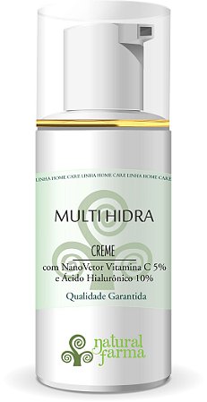 MULTI HIDRA CREME Com NanoVetor Vitamina C 5% e Ácido Hialurônico 10%
