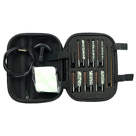 Kit de Limpeza Arma de Fogo Cal. .22 ao .45 com Estojo - Aurok