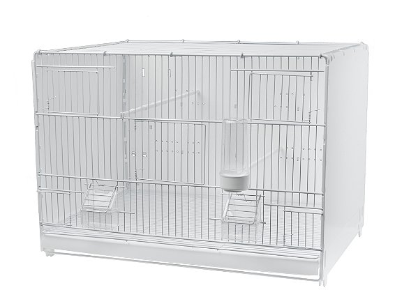 GAIOLA ITALIANA DE CRIAÇÃO 60cm COM COMEDOUROS EXTERNOS 2GR