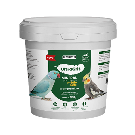 ULTRA GRIT - MINERAL P/ CALOPSITA E PSITACIDEOS DE MEDIO PORTE - 950g