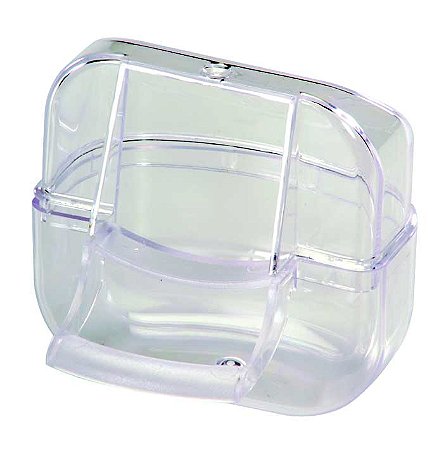 COMEDOURO LUXO EXTERNO TRANSPARENTE COM POLEIRO INTEGRADO 2GR