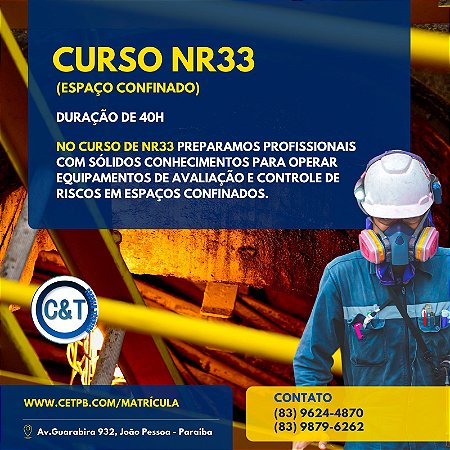 CURSO DE NR 33 AMBIENTE CONFINADO