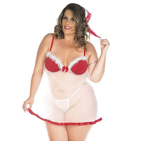 Camisola Plus Size Mamãe Noel Pimenta Sexy