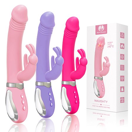 Vibrador Rabbit Ponto G Recarregável com 36 Modos de Vibração e com Aquecimento