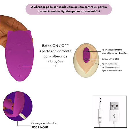 Vibrador calcinha com controle remoto e aquecimento