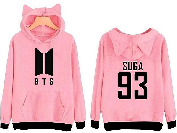 moletom feminino bts rosa