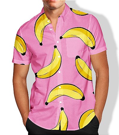 Camisa ,Estampa,Social ,Banana , Fruta,Luxo - Estampas Show