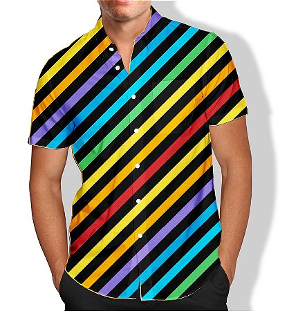 blusa social colorida