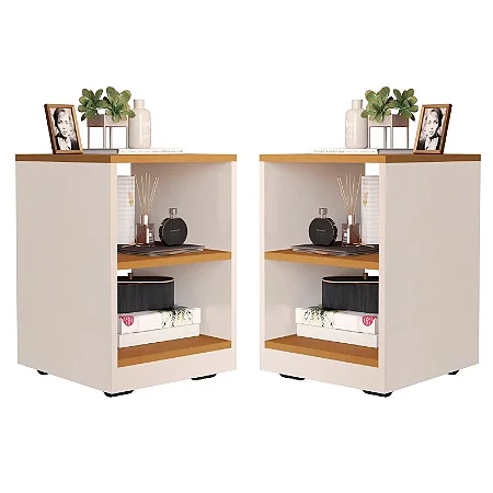 Kit 2 Mesa Cabeceira cor off