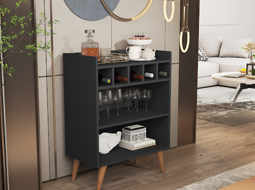 Aparador Elegante Retrô cor preto