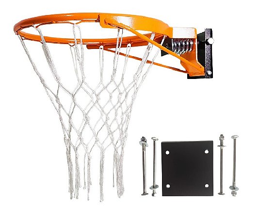 Aro de Basquete Medida Oficial C/ Molas e Rede + Flange