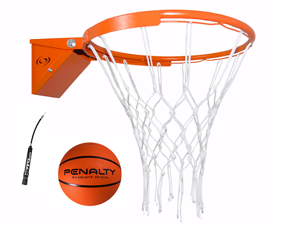 Aro Basquete Oficial Retrátil Com Molas, Rede E Bola + Bomba