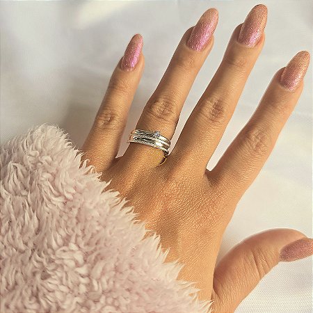 Par de aliança em Prata 925 + Gravação (COD-91)