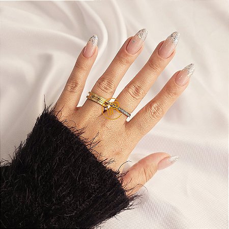 Par de aliança 6mm Banhada a ouro 18k com friso no meio + Gravação (COD-0043)