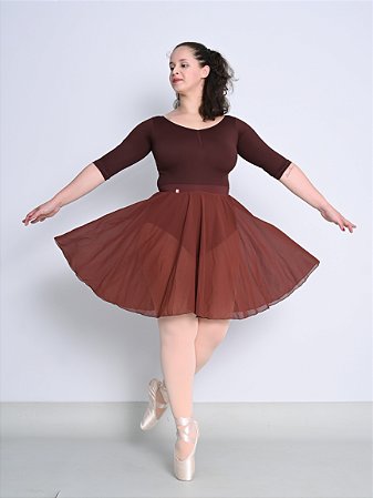 Saia godê crepe - Marrom