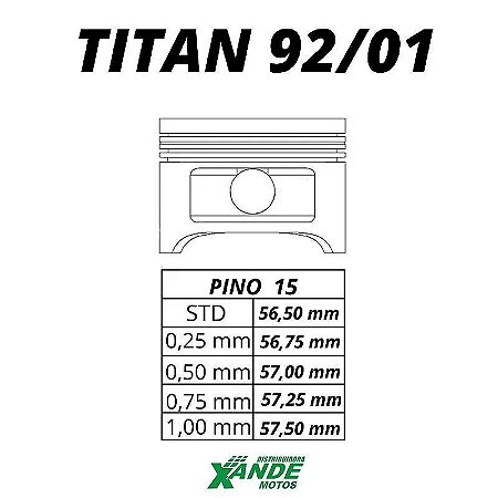 PISTAO KIT TITAN 125 1992-2001 SMART FOX 0,25