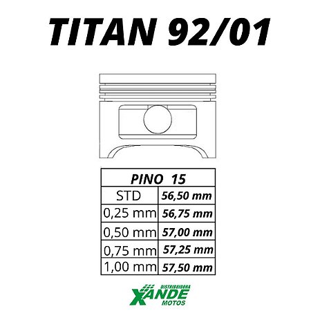 PISTAO KIT TITAN 125 1992-2001 VINI 0,75