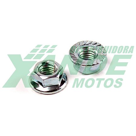 PORCA SEXT M8 COM FLANGE - PRISIONEIRO DA COROA BIZ 100-125 TRILHA