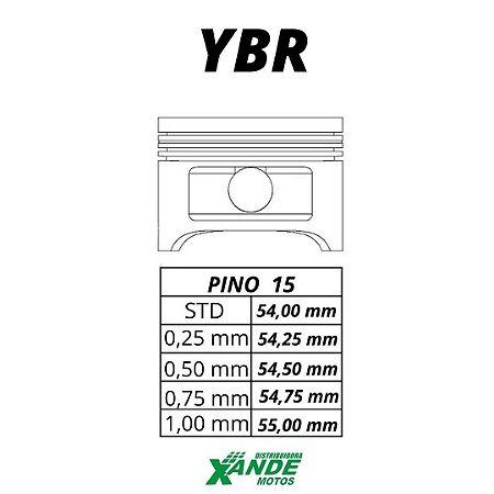 PISTAO KIT YBR / FACTOR / XTZ 125  KMP/ RIK 0,25