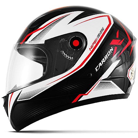 CAPACETE MIXS FOKKER CARBON X PRETO BRILHOSO C/ VERMELHO 58