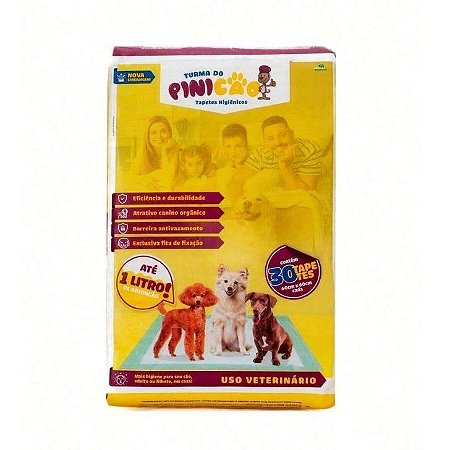 TAPETE HIGIÊNICO C/ 7 UNIDADES PARA PET DA TURMA DO PINICÃO 60CM X 60CM