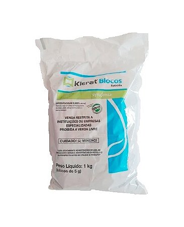 Klerat Bloco 1kg Isca Atrativa Eficaz Ratos Ratazanas Camundongos