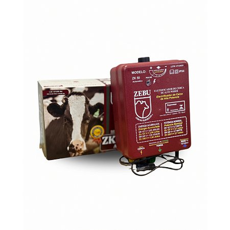 Eletrificador Cerca Elétrica Rural Zebu ZK50 Bivolt Automático