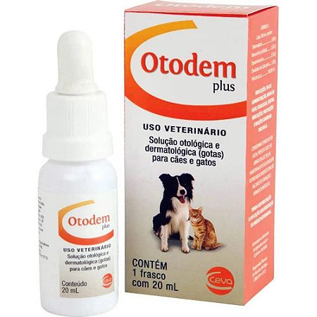 Otodem Plus 20ml Solução Otológica Dermatológica cães gatos