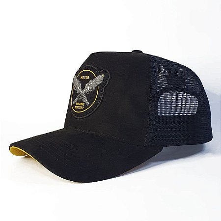 Boné trucker Motor Making History - Preto Camurça
