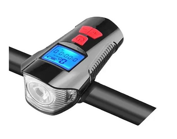 Farol Bike Buzina E Velocímetro Mais Pisca Recarregável USB - RAF SHOP