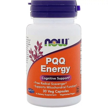 PQQ Energy Now Foods Estímulo Cognitivo BioPQQ Energia Celular Com Coenzima Q10 30 Cápsulas