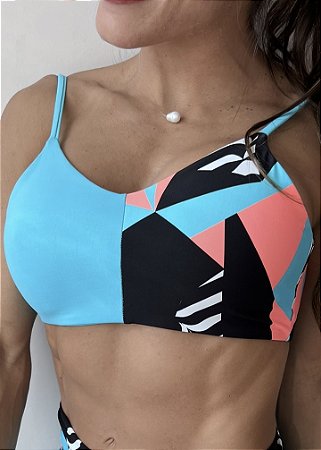 Top Alcinha Costa Nua Azul Piscina | Céu de Ipanema