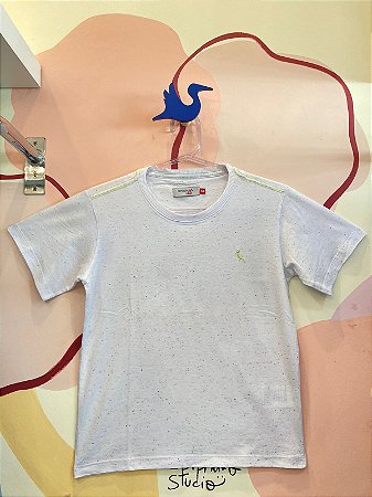 Camiseta Manga Curta Reserva Infantil Masc  Botone Respingos Branco