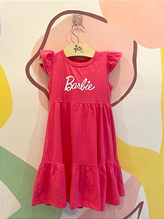 Vestido Manga Curta Fakini Fem Barbie Midi 3 Marias Pink