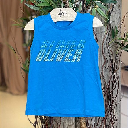 Camiseta Regata Oliver Infantil Masc  Pontilhado Azul