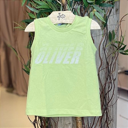 Camiseta Regata Oliver Infantil Masc  Pontilhado Verde Lima