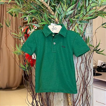 Camiseta Polo Manga Curta Oliver Infantil Masc  Piquet Verde